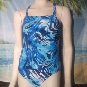 NWOT Jr's. "Peyton Parker" blue 1pc. Bathingsuit